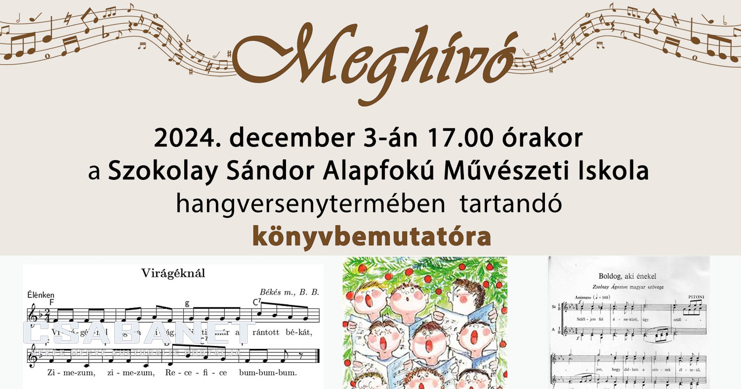 Meghívó a “Békési karnagyok, kórusok” könyvbemutatóra