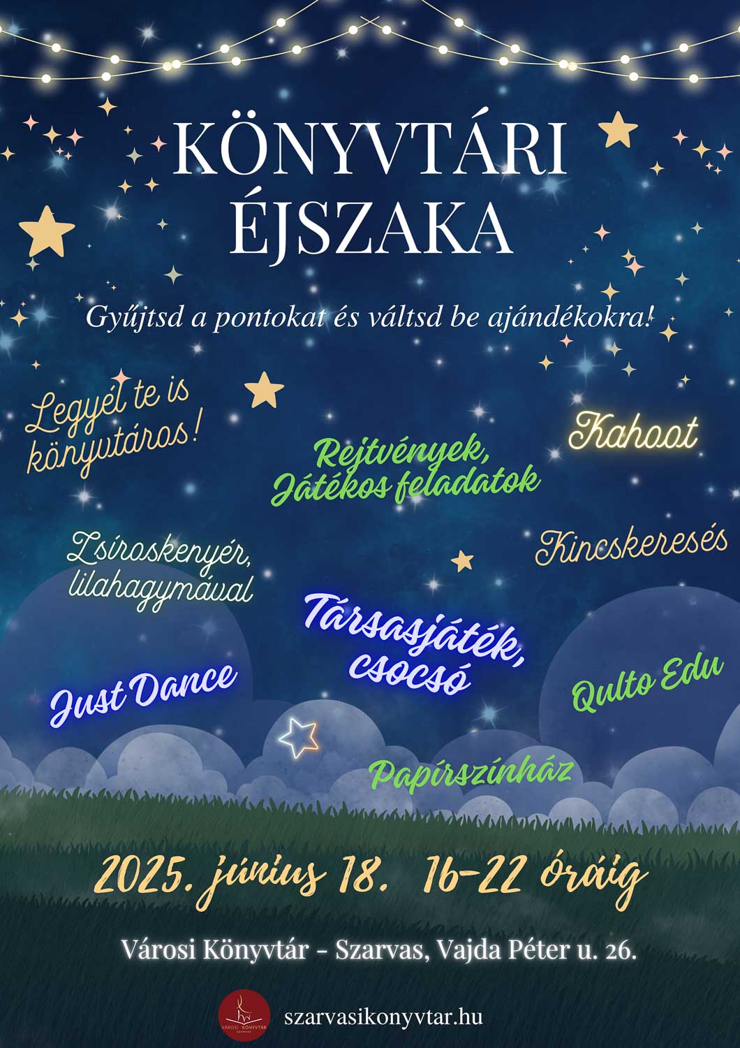 Szarvas könyvtári éjszaka