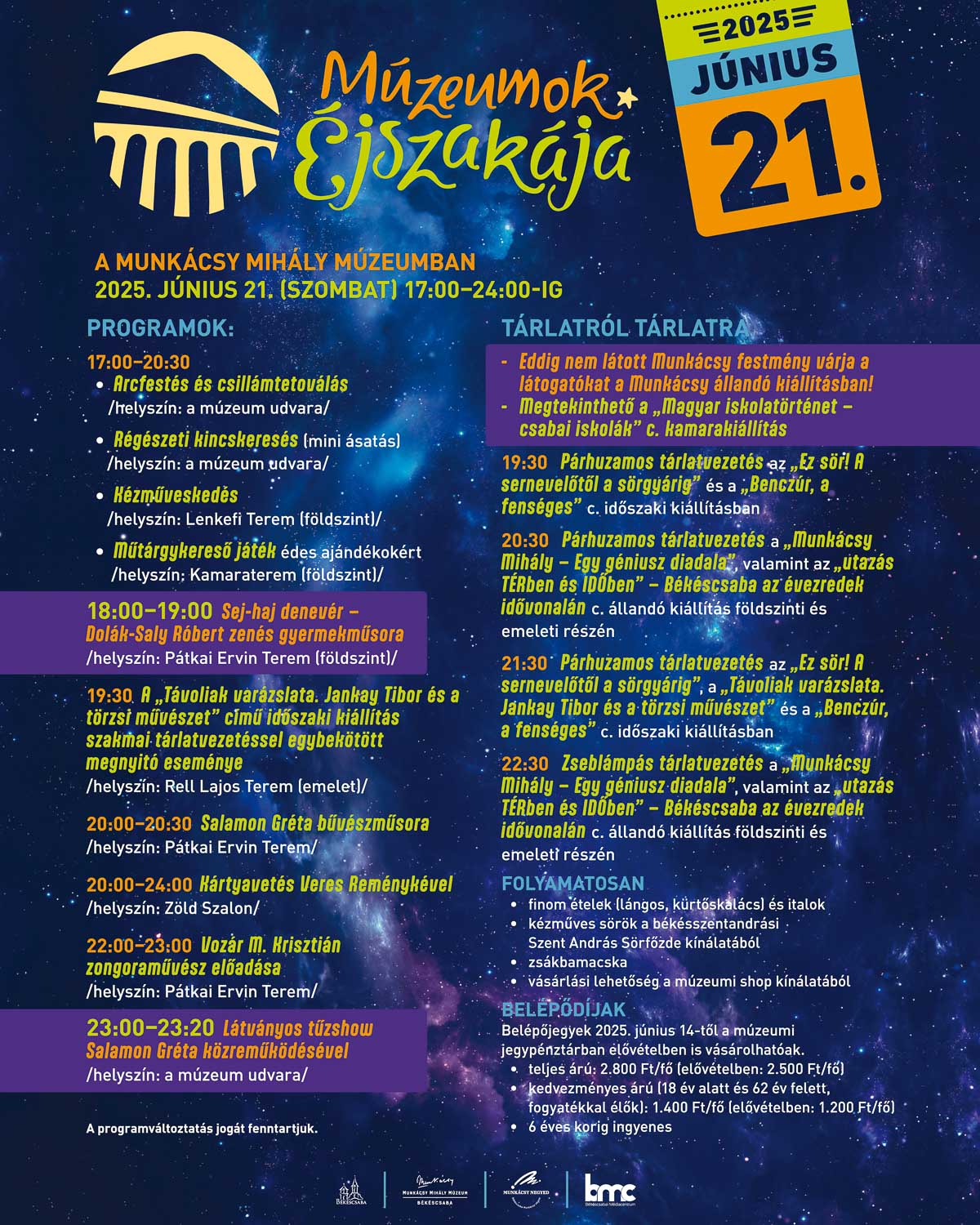 Munkácsy Múzeumok Éjszakája