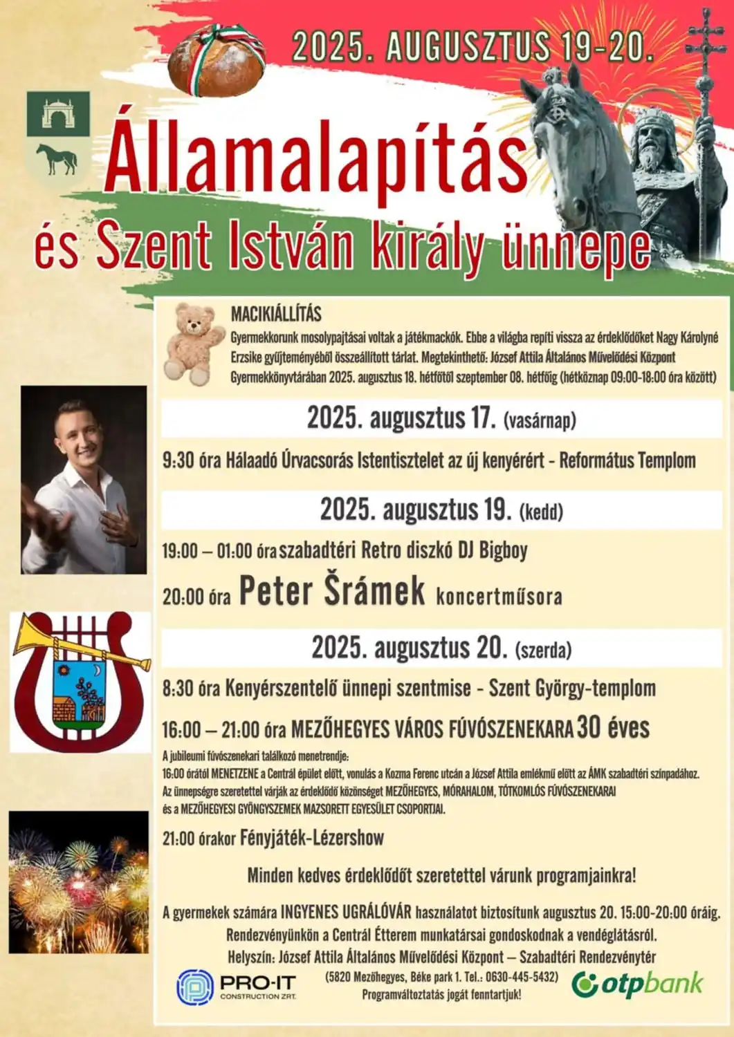 Mezőhegyesi 2025 augusztusi programok