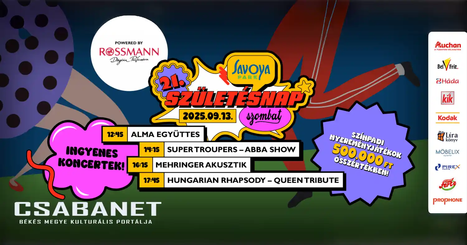 Mehringer akusztik, Alma Együttes, ABBA és Queen tribute a Savoya Park születésnapján
