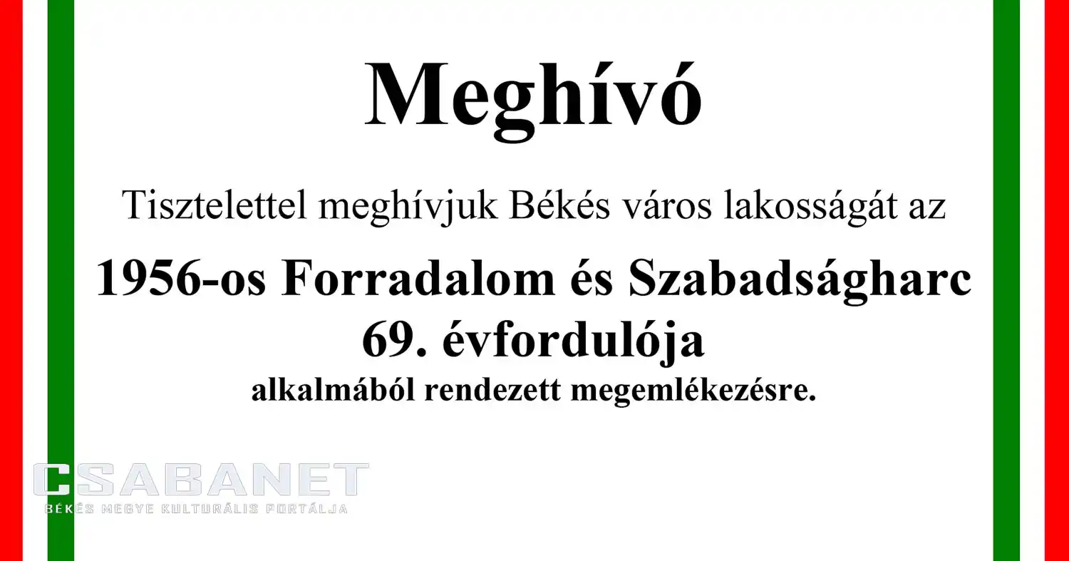Ünnepi megemlékezés október 23-án – Békés város programja