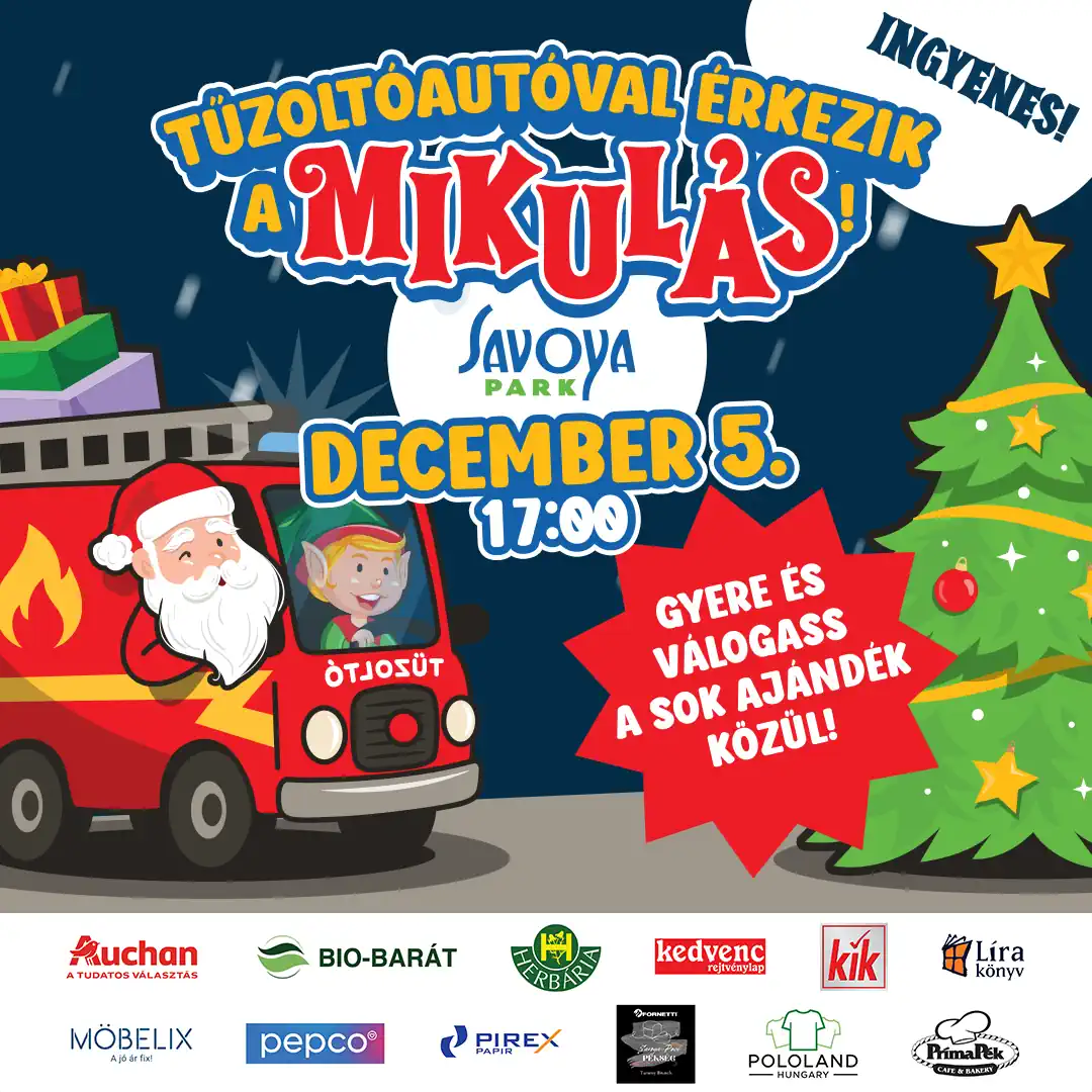 Tűzoltóautóval érkezik a Mikulás Budapesten