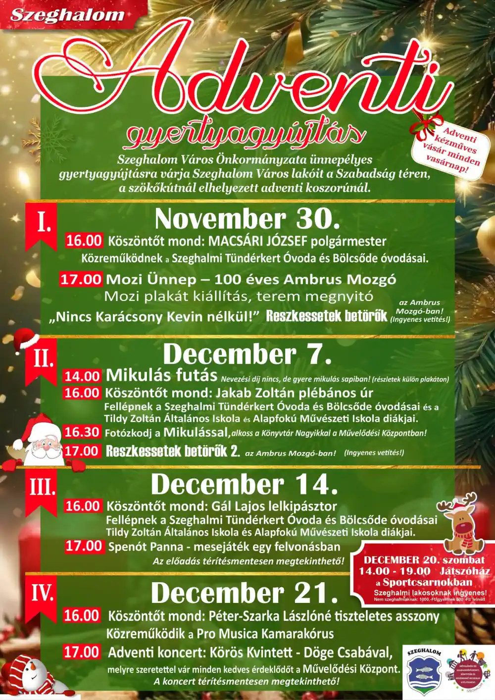 Adventi gyertyagyújtás Szeghalom - 2025