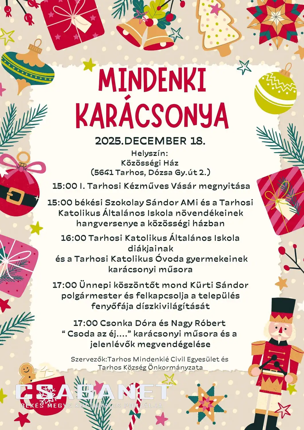 Mindenki Karácsonya Tarhos - plakát