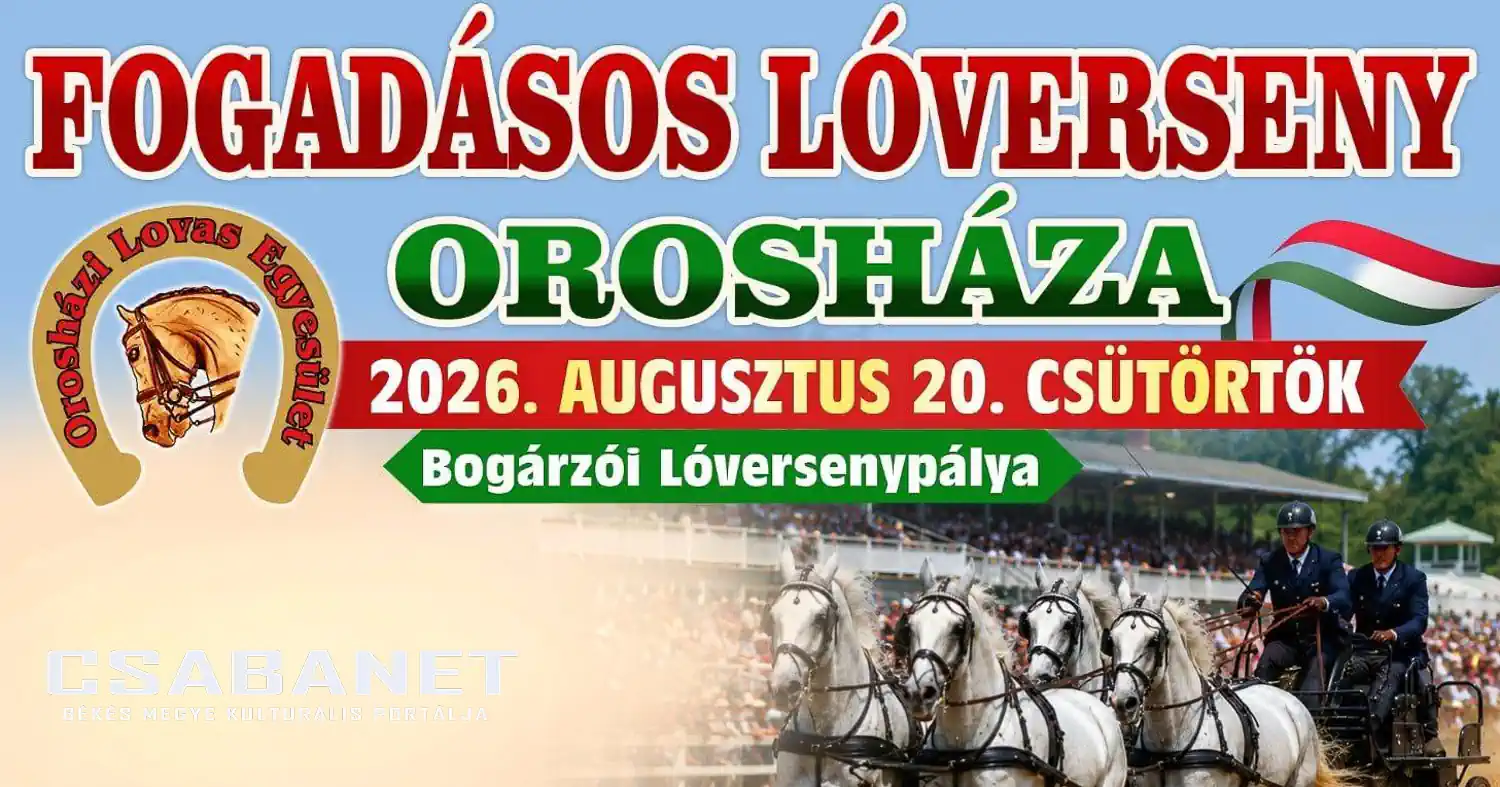 Fogadásos lóverseny - Orosháza, 2026. augusztus 20.