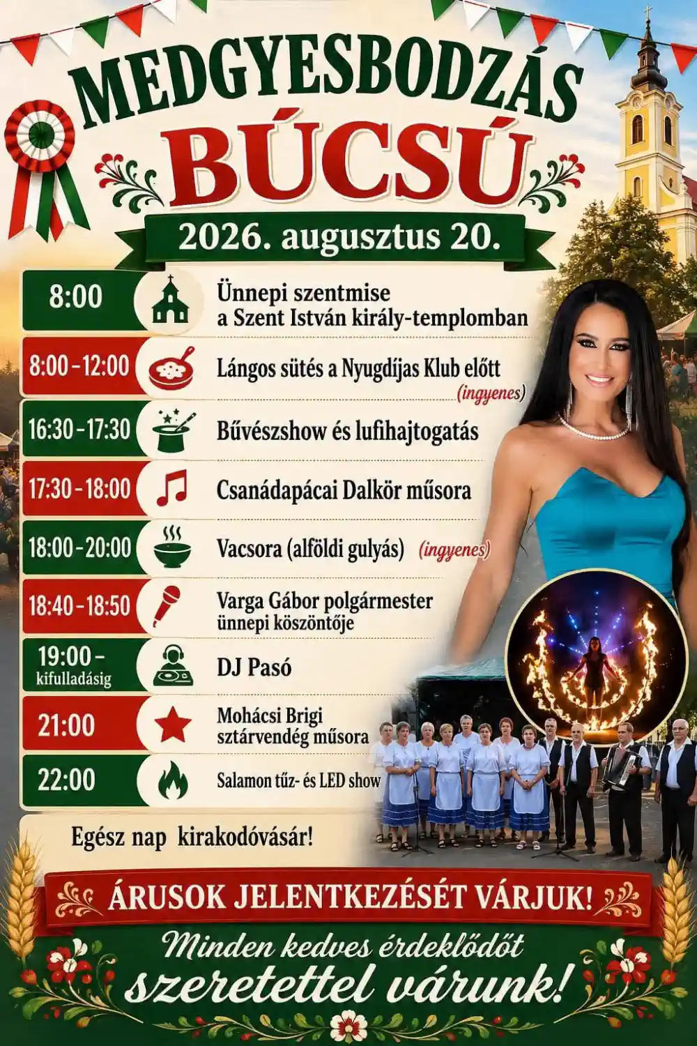Medgyesbodzás Búcsú - 2026. augusztus 20. - Plakát