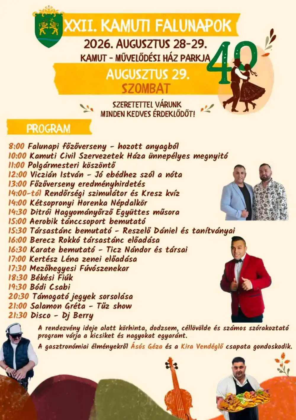 XXII. KAMUTI FALUNAPOK - 2026. augusztus 28-29. - Plakát