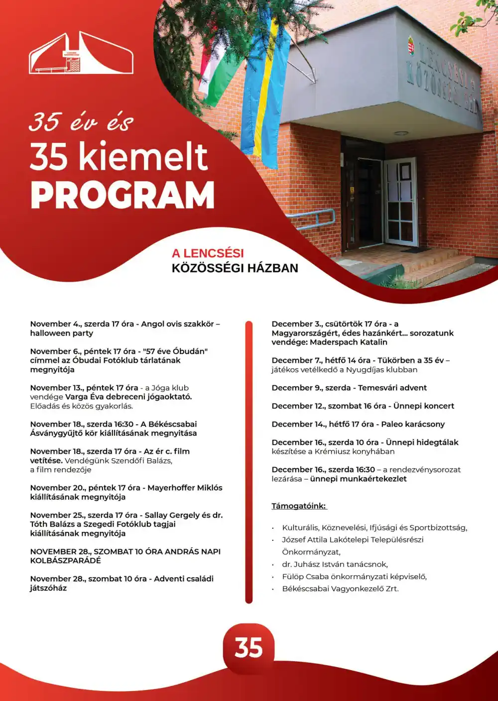 35 év és 35 kiemelt program