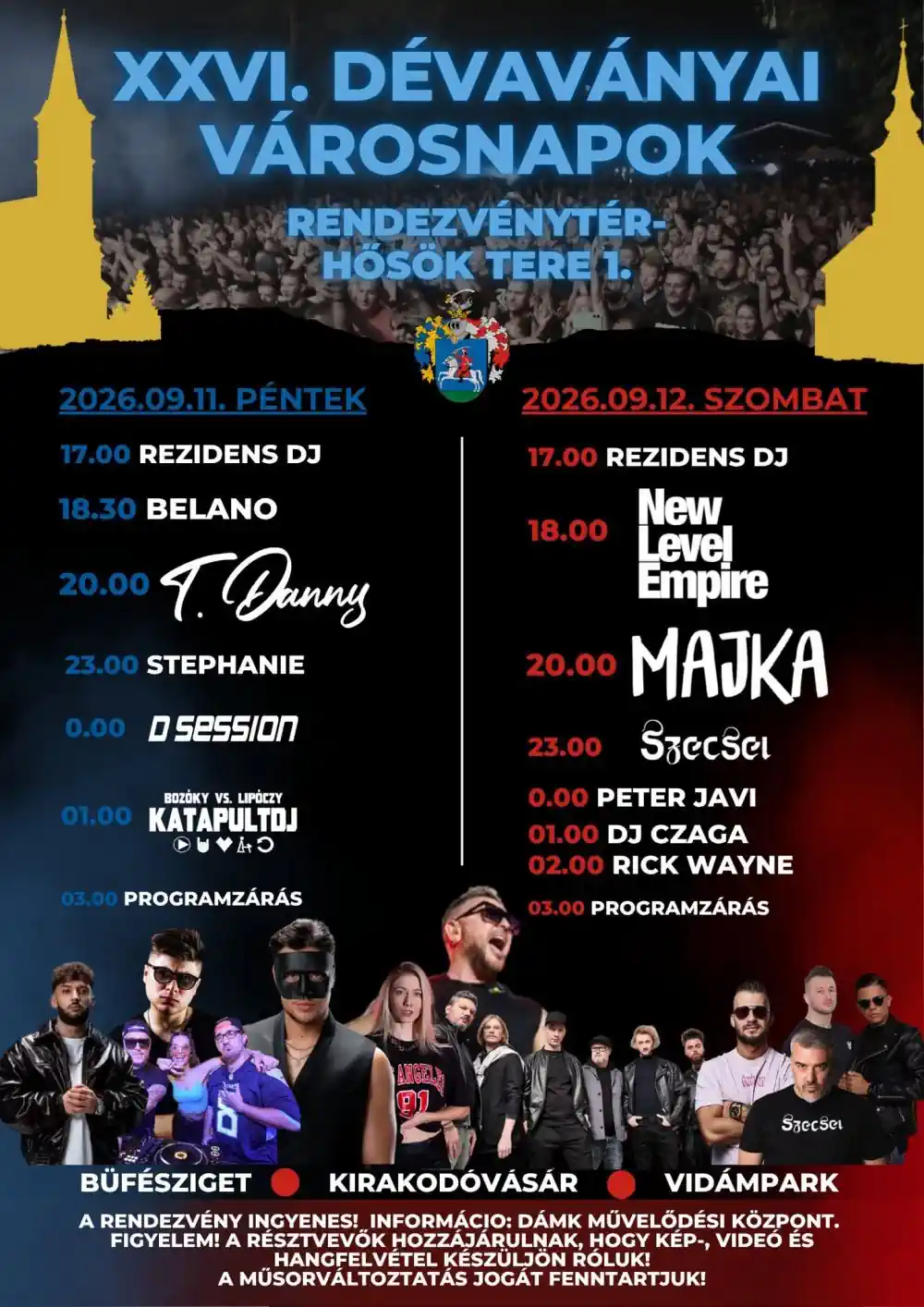 XXVI. Dévaványai Városnapok – 2026. szeptember 11-12 - Plakát